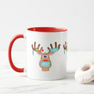 Rudolph the Face Masked Reindeer Coffee Mug