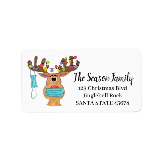 Rudolph the Face Masked Reindeer Label (Front)