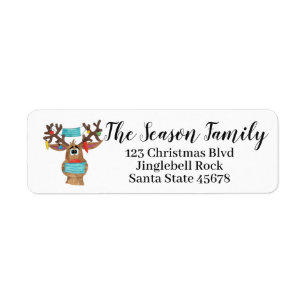 Rudolph the Face Masked Reindeer Label