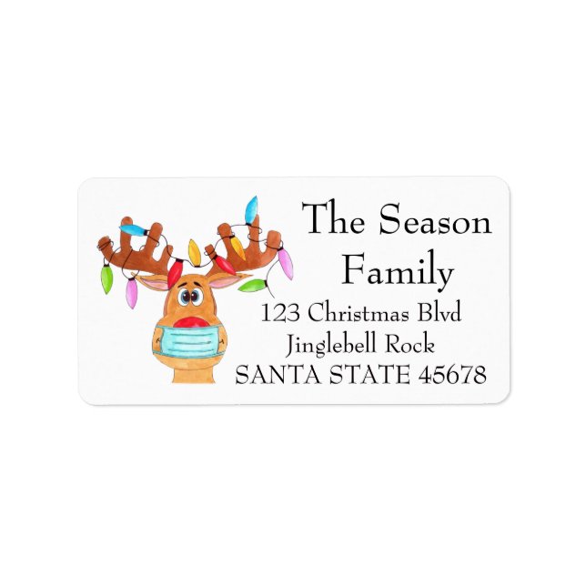 Rudolph the Face Masked Reindeer Label (Front)