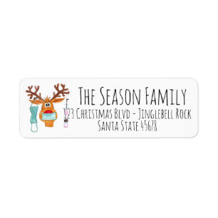 Rudolph the Face Masked Reindeer Label