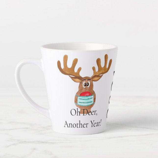 Rudolph the Face Masked Reindeer Latte Mug (Left)