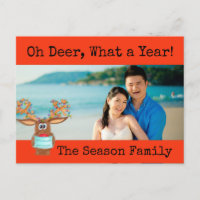 Rudolph the Face Masked Reindeer Photo Card