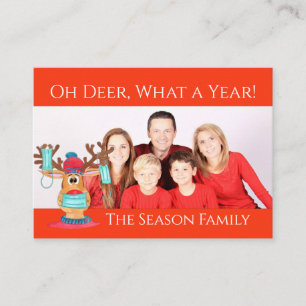 Rudolph the Face Masked Reindeer Photo Card