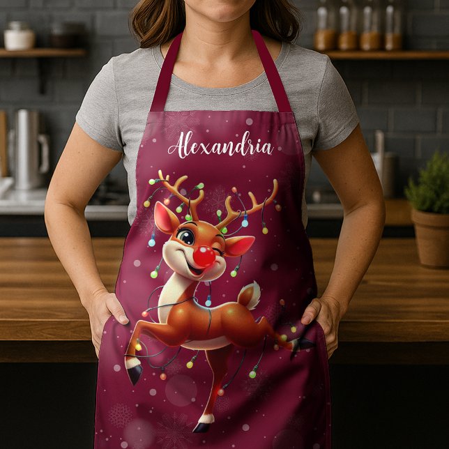 Rudolph The Red Nose Reindeer Christmas Apron (Creator Uploaded)