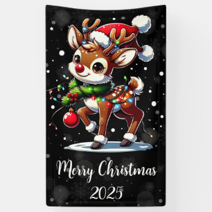 Rudolph The Red Nose Reindeer Christmas Banner