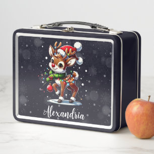 Rudolph The Red Nose Reindeer Christmas Metal Lunch Box
