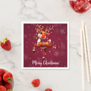 Rudolph The Red Nose Reindeer Christmas Napkin