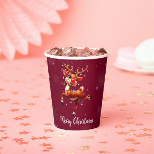 Rudolph The Red Nose Reindeer Christmas Paper Cups