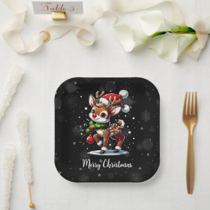Rudolph The Red Nose Reindeer Christmas Paper Plate