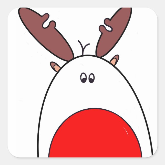 Rudolph the Red Nose Reindeer Christmas Sticker (Front)