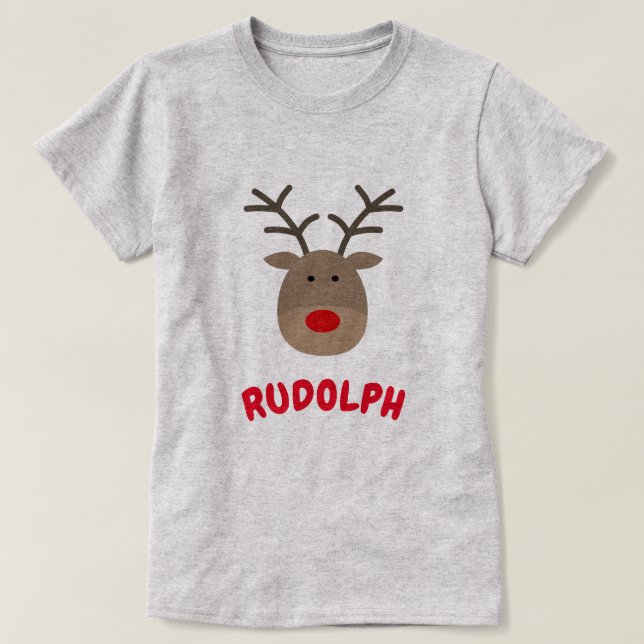 Rudolph the red nose reindeer Christmas t shirts (Design Front)
