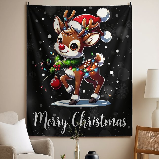 Rudolph The Red Nose Reindeer Christmas Tapestry (Creator Uploaded)