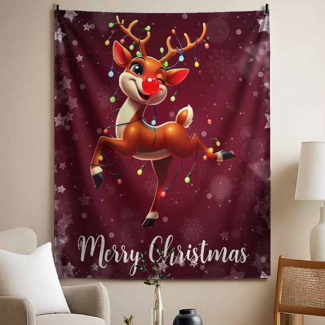 Rudolph The Red Nose Reindeer Christmas Tapestry (Creator Uploaded)