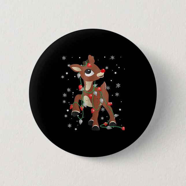 Rudolph The Red Nose Reindeer For Kids And Christm 6 Cm Round Badge (Front)
