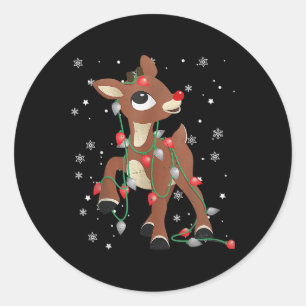 Rudolph The Red Nose Reindeer For Kids And Christm Classic Round Sticker