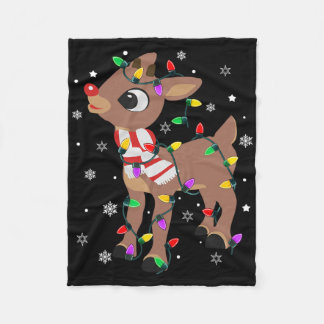 Rudolph The Red Nose Reindeer For Kids And Christm Fleece Blanket
