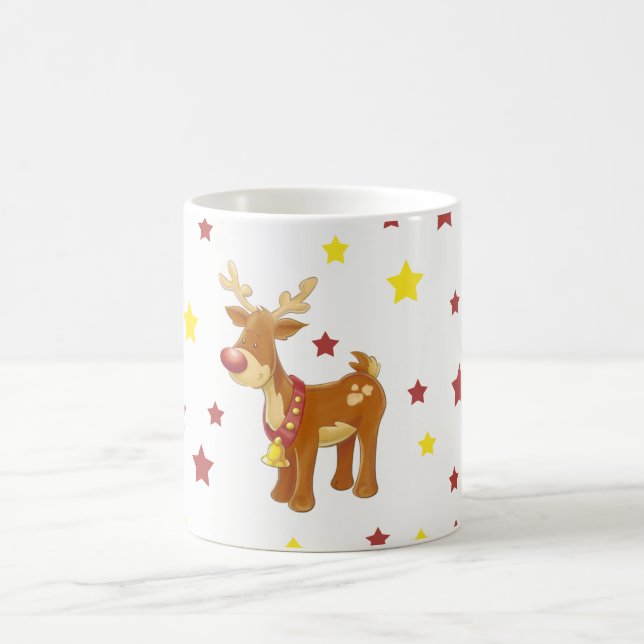 Rudolph the red nosed reindeer Christmas stars Coffee Mug (Center)