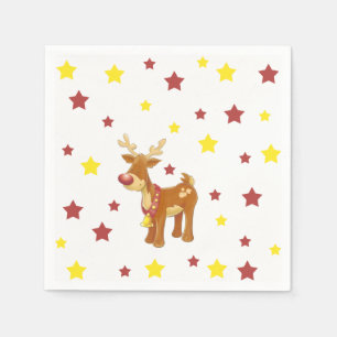 Rudolph the red nosed reindeer Christmas stars Napkin