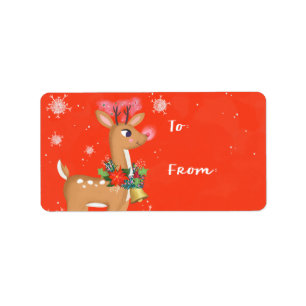 Rudolph The Reindeer Gift Label