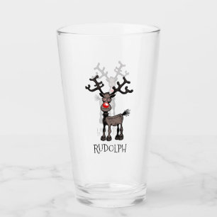 Rudolph the Reindeer Glass