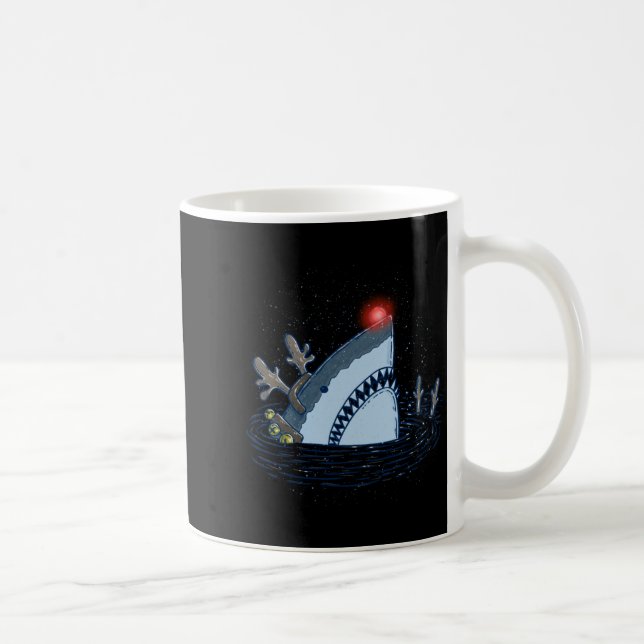 Rudolph The Shark - Funny Christmas Long Sleeve  Coffee Mug (Right)