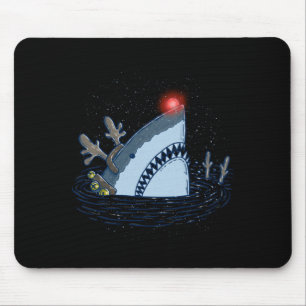 Rudolph The Shark - Funny Christmas Long Sleeve Mouse Pad
