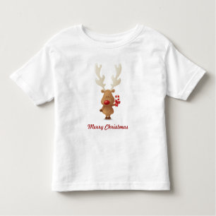 Rudolph with Candy Cane Holiday Tee Shirt