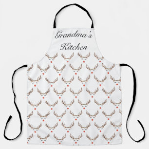Rudolph with flower crown adult apron