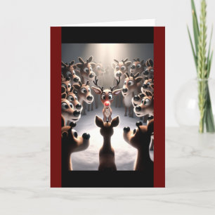 Rudolph's Radiant Christmas Holiday Card