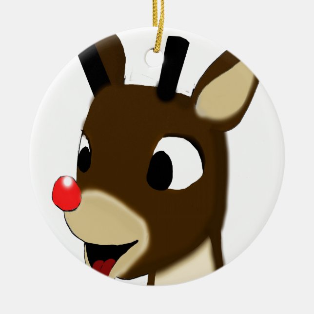 Rudulph the Reindeer Ceramic Tree Decoration (Front)