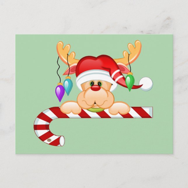 Rudy Candy Cane Postcard (Front)