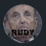 Rudy Giuliani Black Hair Dye Drip Face Dartboard<br><div class="desc">Aim for the face. Score a bullseye by pegging Americas darling scumbag in the kisser</div>