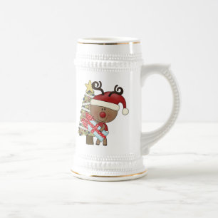 Rudy Reindeer Holiday Tree Beer Stein