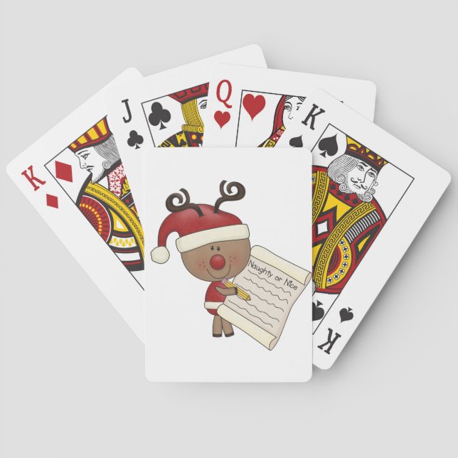 Rudy Reindeer Naughty or Nic Playing Cards (Back)