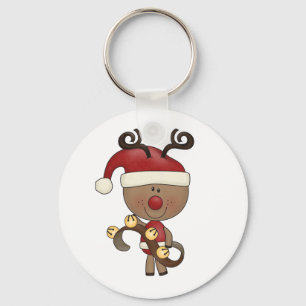 Rudy Reindeer With Bells Key Ring