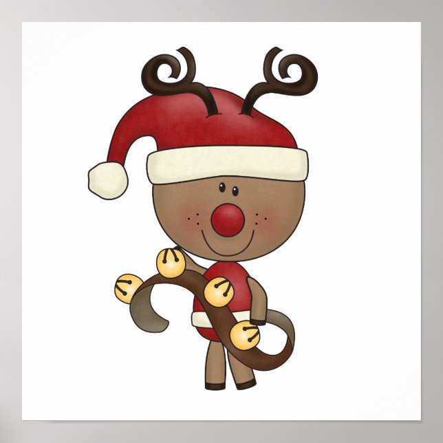Rudy Reindeer With Bells Poster (Front)