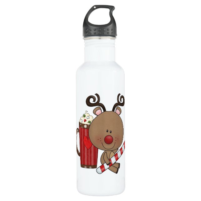 Rudy Reindeer With Cocoa 710 Ml Water Bottle (Front)