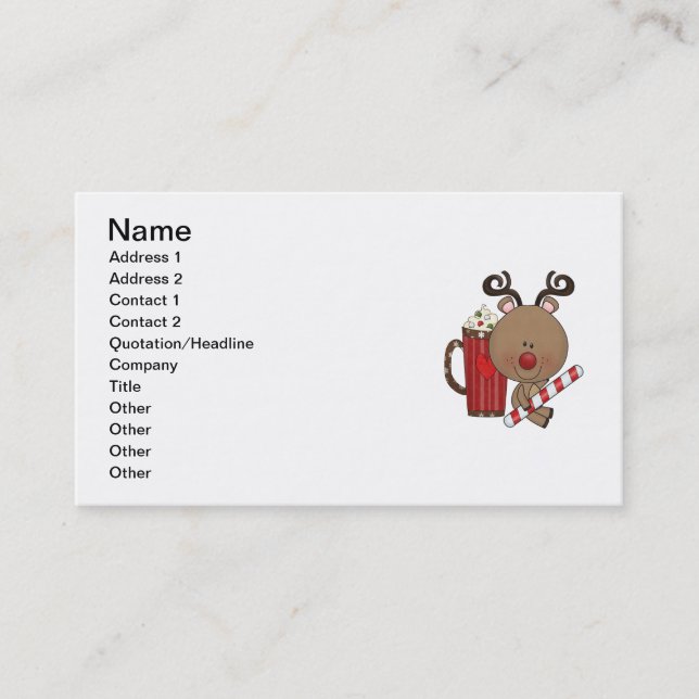 Rudy Reindeer With Cocoa Business Card (Front)