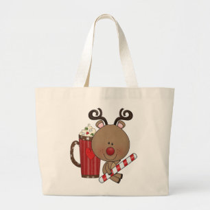 Rudy Reindeer With Cocoa Large Tote Bag