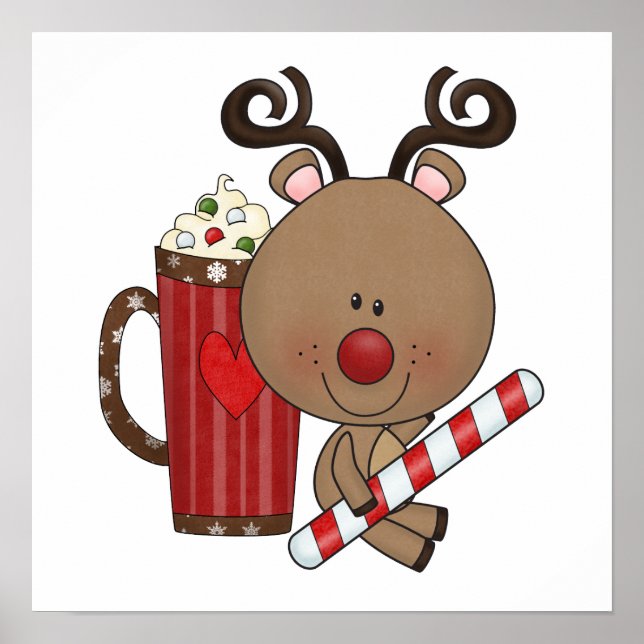 Rudy Reindeer With Cocoa Poster (Front)