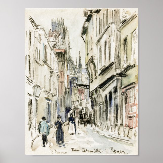 Rue Damiette, Rouen (ca. 1884) by Camille Pissarro Poster (Front)