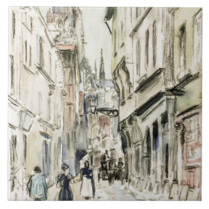 Rue Damiette, Rouen (ca. 1884) by Camille Pissarro Tile