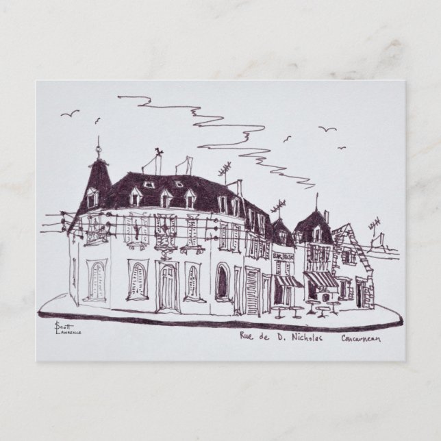 Rue De D. Nicholas | Concarneau, Finistere Postcard (Front)