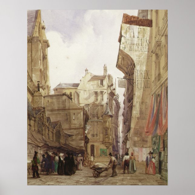 Rue des Pretes, St. Germain L'Auxerrois, Paris Poster (Front)