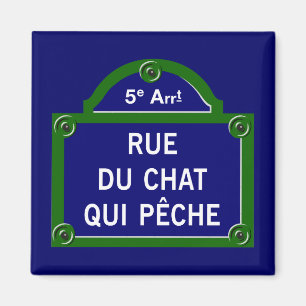 Rue du Chat qui Peche, Paris Street Sign Magnet