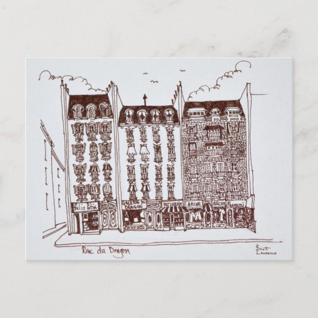 Rue du Dragon, Saint-Germain-des-Pres, Paris Postcard (Front)