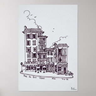 Rue du Vieux Port in Old Nice Nice, France Poster