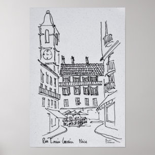Rue Louis Gassin, Old Nice Nice, France Poster