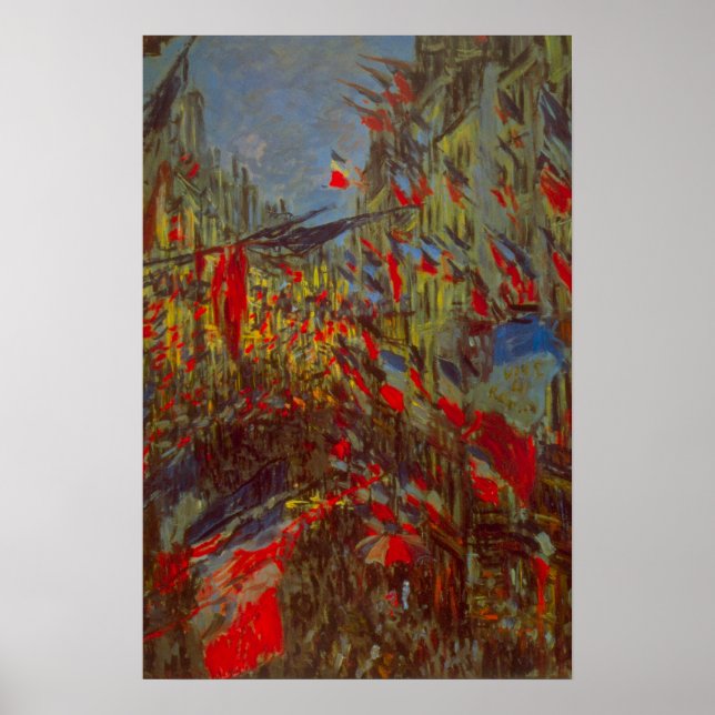 Rue Montorgueil with Flags by Claude Monet Poster (Front)